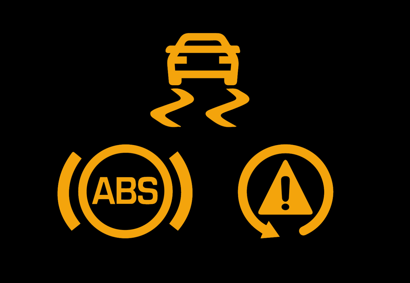 ABS and traction control warning lights